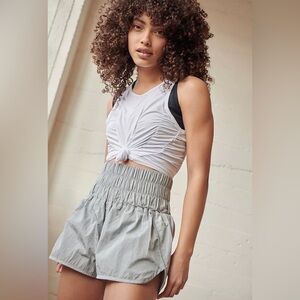 Free People Movement The Way Home Shorts, Arctic Mist (Silver, Light Grey), XS
